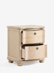 Laura Ashley Whitewash Oak Someford 2 Drawer Bedside Table - Image 7 of 8