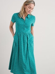 Seasalt Cornwall Blue Mainland Jersey Midi 100% Cotton Dress - Image 3 of 5