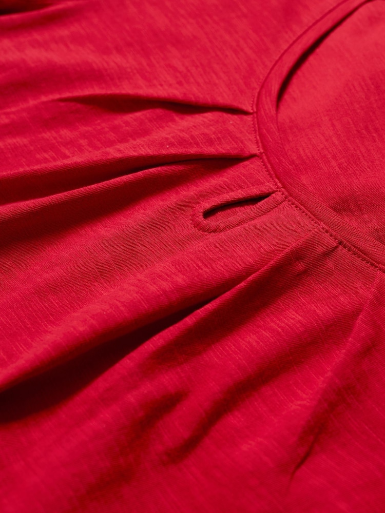 Seasalt Cornwall Light Red Light Pink Appletree Keyhole Detail T-Shirt - Image 5 of 5