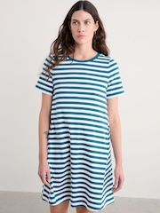 Seasalt Cornwall Blue Madron 100% Cotton T-Shirt Dress - Image 1 of 5