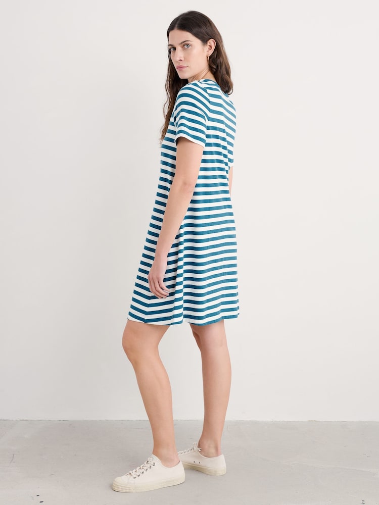 Seasalt Cornwall Blue Madron 100% Cotton T-Shirt Dress - Image 2 of 5