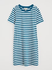Seasalt Cornwall Blue Madron 100% Cotton T-Shirt Dress - Image 4 of 5