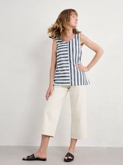 Seasalt Cornwall Sea Kissed 100% Cotton Striped Vest - Imagen 4 de 8