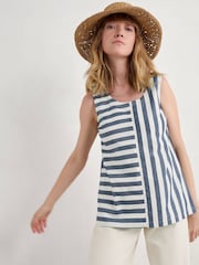 Seasalt Cornwall Sea Kissed 100% Cotton Striped Vest - Imagen 6 de 8