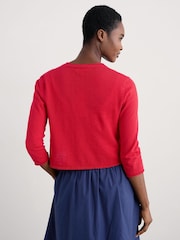 Seasalt Cornwall Red Vanessa 100% Cotton Cardigan - Image 3 of 5