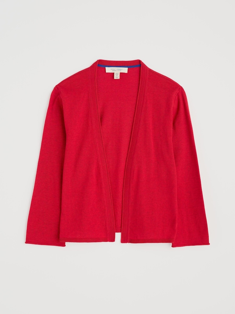 Seasalt Cornwall Red Vanessa 100% Cotton Cardigan - Image 4 of 5