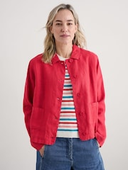 Seasalt Cornwall Red Arame Linen Jacket - Image 1 of 5
