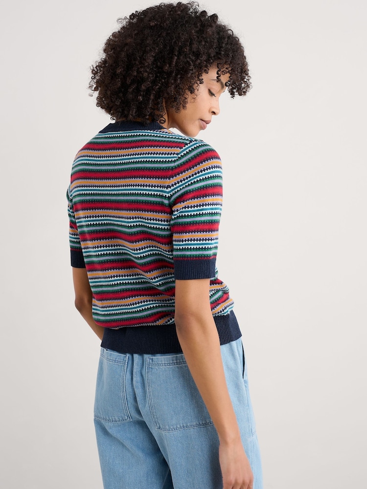Seasalt Cornwall Rock Bell Knitted 100% Cotton T-Shirt - Imagen 2 de 5