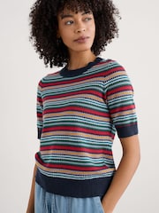 Seasalt Cornwall Rock Bell Knitted 100% Cotton T-Shirt - Imagen 3 de 5