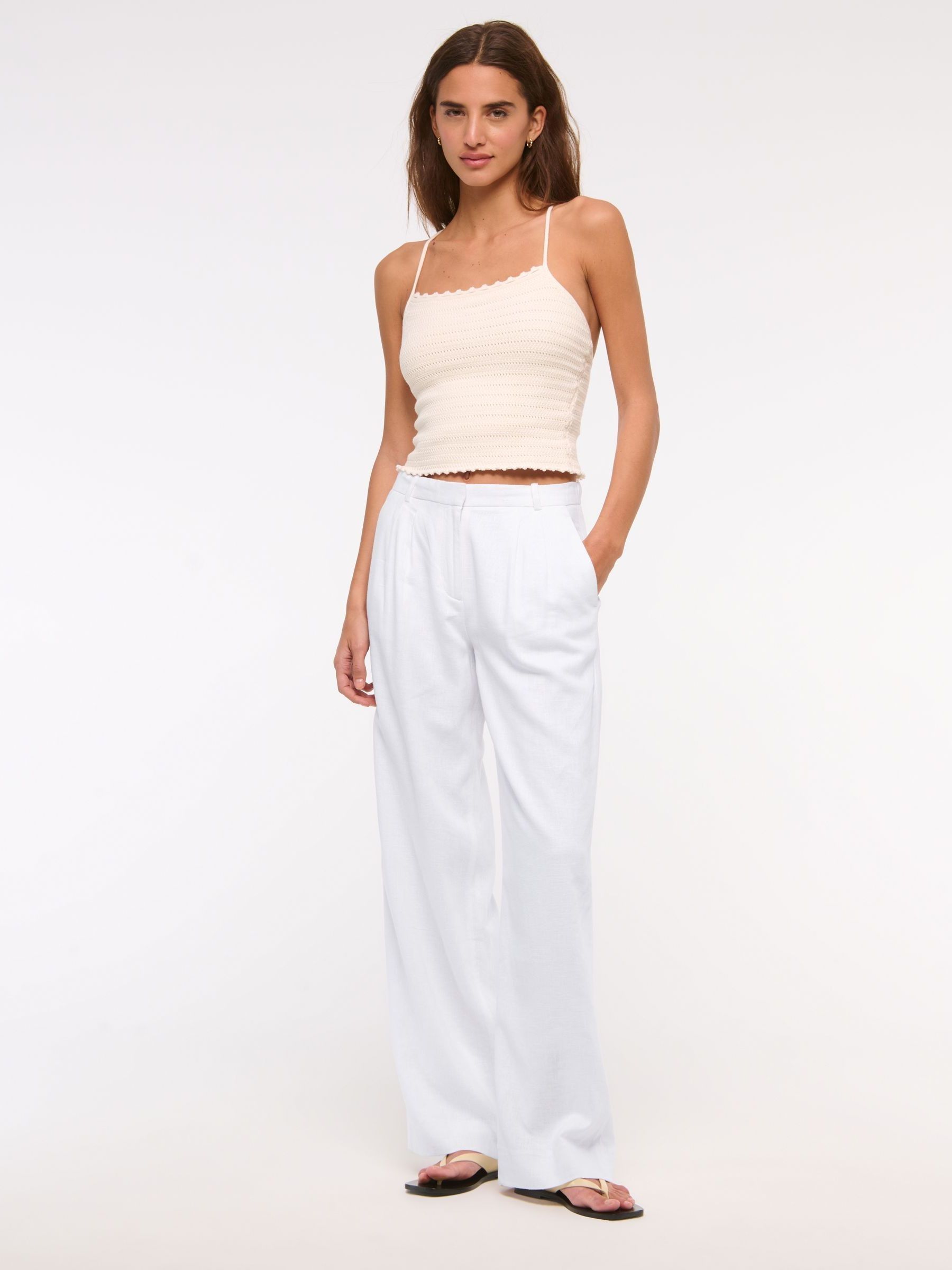 Buy Abercrombie & Fitch Low Rise Linen Trousers from Next USA