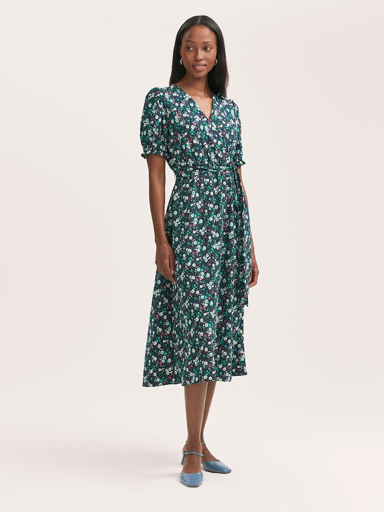 Vestido a media pierna e crepé con estampado floral Everleigh de Finery - Imagen 1 de 4 Vestido a media pierna e crepé con estampado floral Everleigh de Finery - Imagen 1 de 4