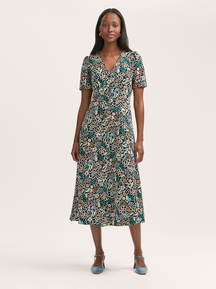 Finery Martina Floral Print Midi Tea Dress - Image 1 of 4