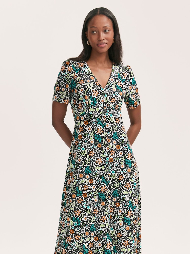 Finery Martina Floral Print Midi Tea Dress - Image 2 of 4