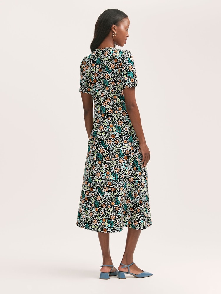 Finery Martina Floral Print Midi Tea Dress - Image 4 of 4
