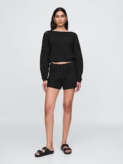 Gap Black Crochet Cropped Boatneck Jumper - Image 3 of 4