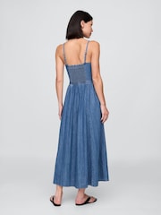 Gap Blue Denim Seamed Maxi Dress - Image 2 of 4