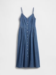 Gap Blue Denim Seamed Maxi Dress - Image 4 of 4