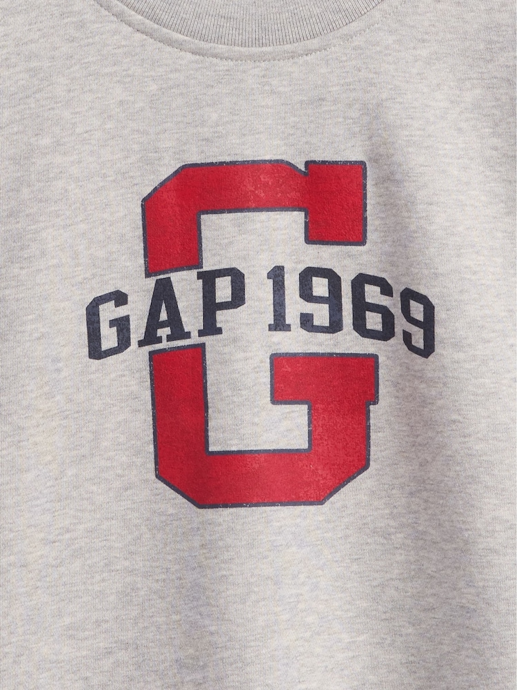 Gap Grey VintageSoft Cropped Elbow-Sleeve Sweatshirt - Image 5 of 5