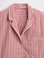 Gap Red Stripe 100% Cotton Poplin Pyjama Top - Image 5 of 5