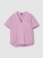 Gap Pink Gingham Long Sleeve Poplin Pyjama Shirt - Image 1 of 2