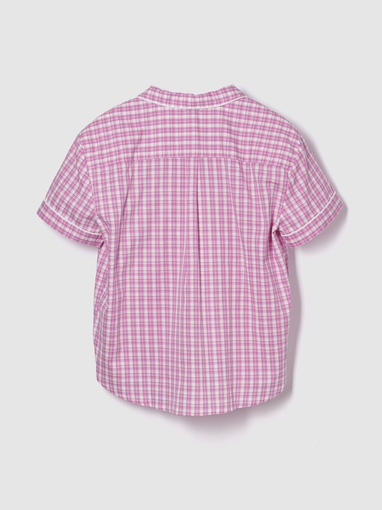 Gap Pink Gingham Long Sleeve Poplin Pyjama Shirt - Image 2 of 2
