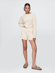 Gap Cream Crochet Cropped Boatneck Jumper - Image 3 of 4