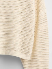 Gap Cream Crochet Cropped Boatneck Jumper - Image 5 of 5