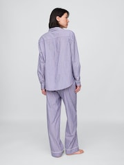Gap Blue Stripe Trouser 100% Cotton Poplin Pyjama Bottoms - Image 2 of 3