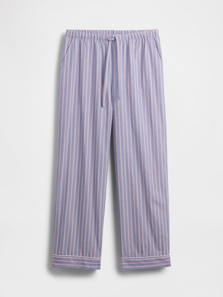 Gap Blue Stripe Trouser 100% Cotton Poplin Pyjama Bottoms - Image 3 of 3