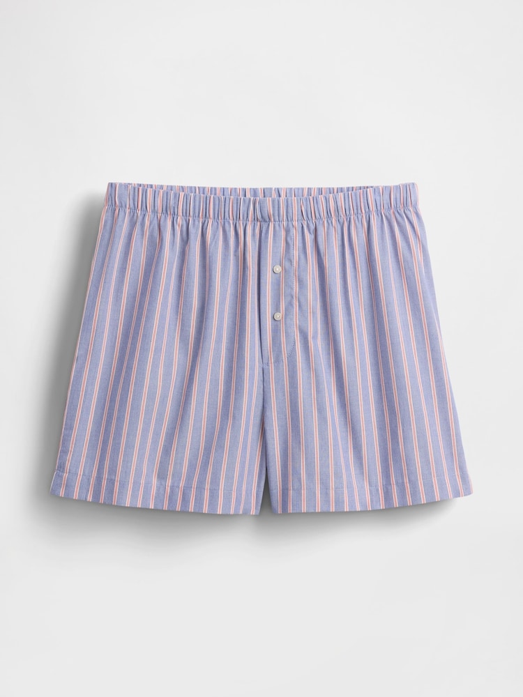 Gap Blue Stripe Short 100% Cotton Poplin Pyjama Bottoms - Image 3 of 3