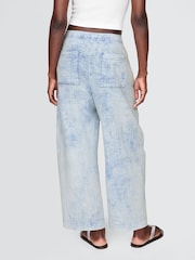 Gap Blue Crinkle Gauze Denim Easy Barrel Trousers - Image 2 of 5
