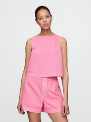 Gap Pink UltraSoft Denim Shell Vest Top - Image 1 of 4