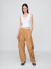 Gap Brown Mid Rise Twill Barrel Trousers - Image 4 of 13