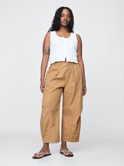 Gap Brown Mid Rise Twill Barrel Trousers - Image 5 of 13