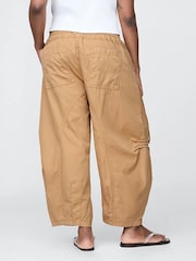 Gap Brown Mid Rise Twill Barrel Trousers - Image 6 of 13