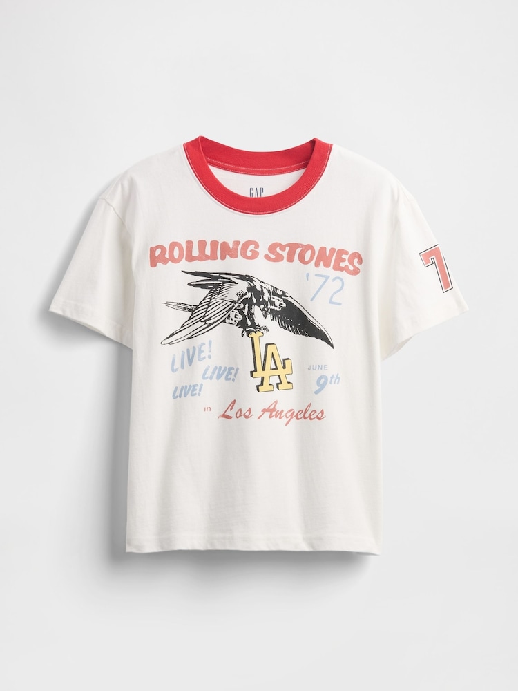 Gap White Rolling Stones Relaxed Graphic Band Tee - Image 4 of 4