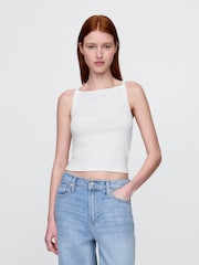 Gap White Modern Apron-Neck Crop Vest - Image 1 of 4