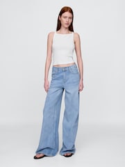 Gap White Modern Apron-Neck Crop Vest - Image 3 of 4