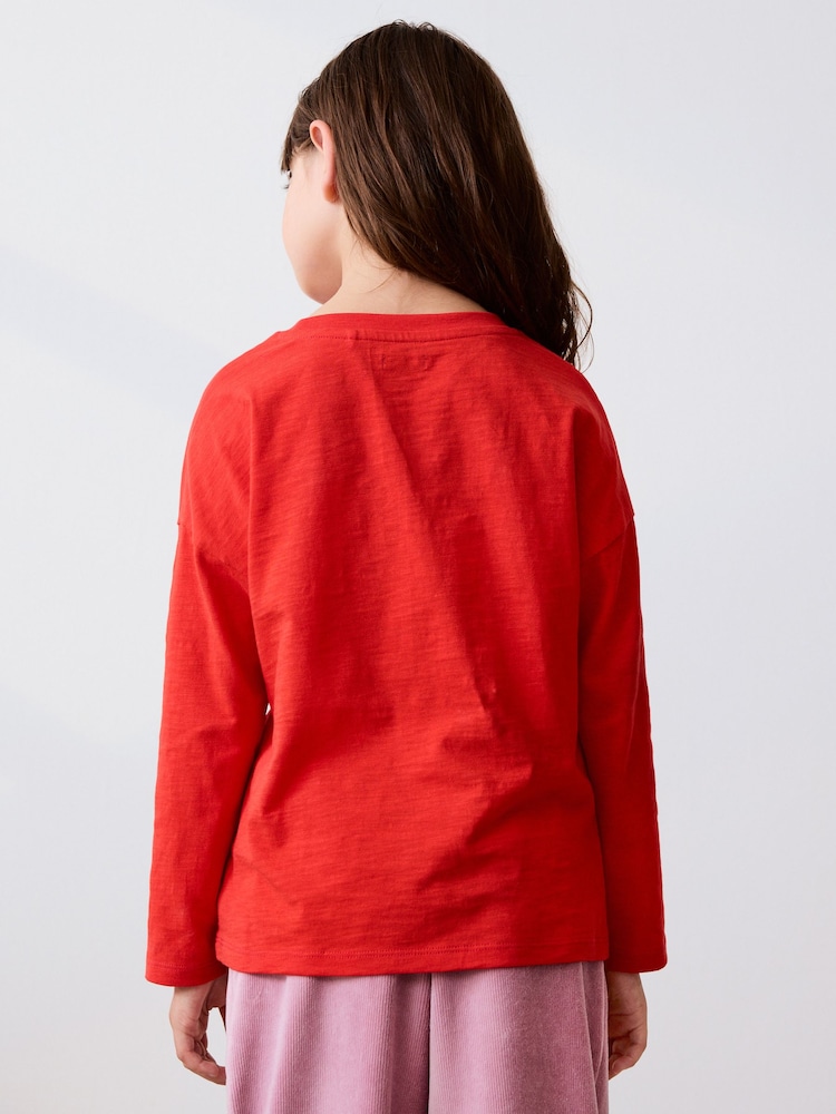 Red Long Sleeve Graphic Top (3-16yrs) - Image 2 of 3