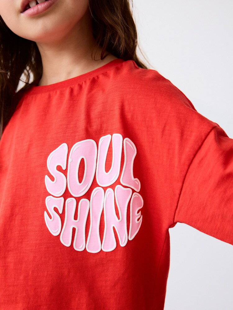Red Long Sleeve Graphic Top (3-16yrs) - Image 3 of 3