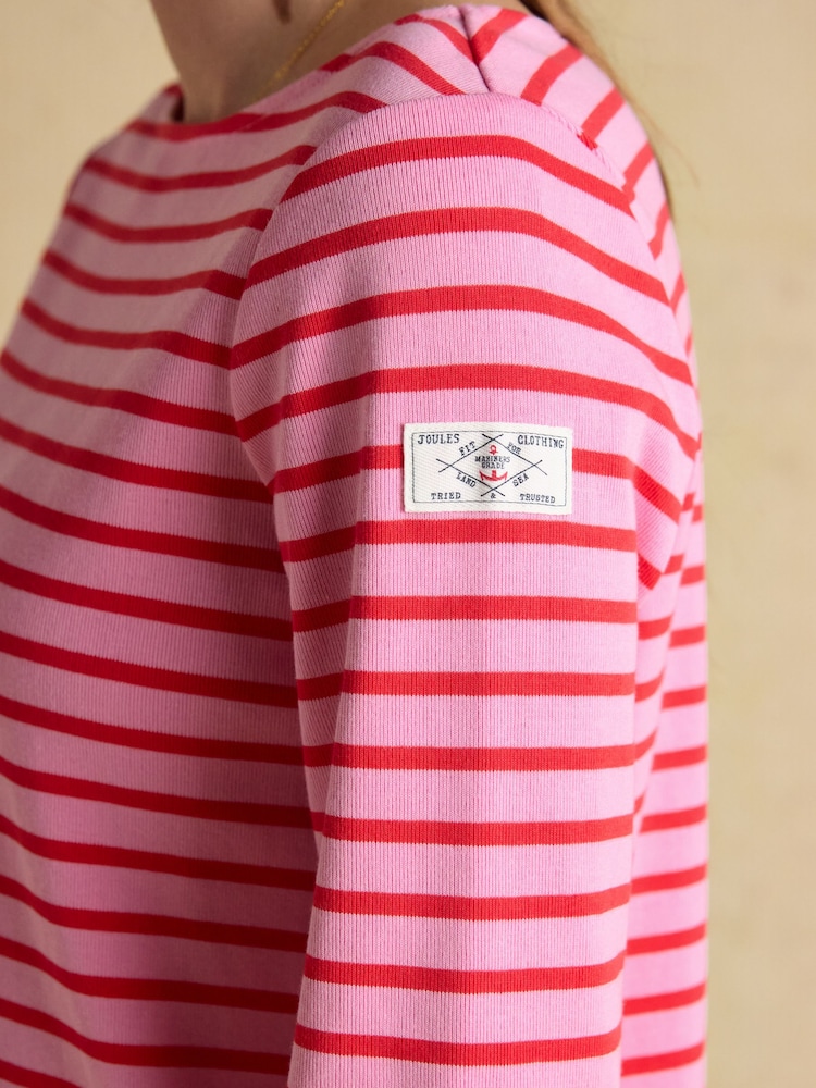Red Pink & Green Stripe - Joules Harbour Boat Neck Breton Tops 2 Pack - Bild 7 von 7