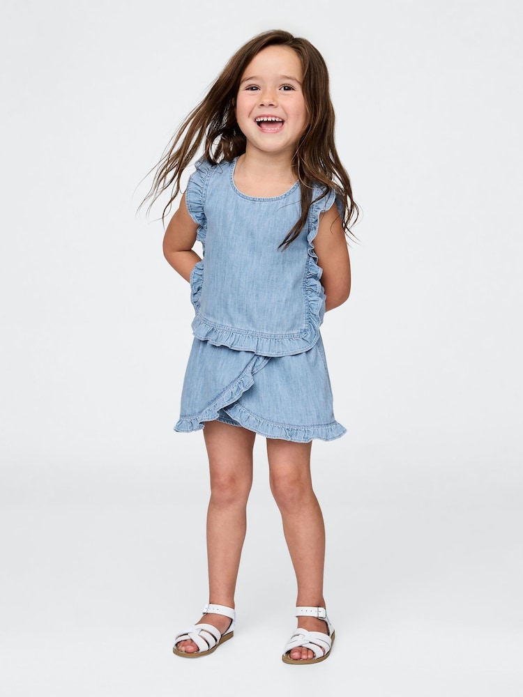 Gap Blue Denim Ruffle Skort Set (6mths-5yrs) - Image 1 of 3