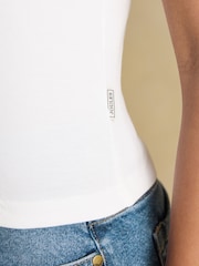 Joules White Into The Blue Fitted Graphic Cotton Rich T-Shirt - Image 9 of 11