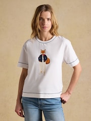 Joules Jonty Fox Graphic Short Sleeve 100% Cotton T-Shirt - Image 1 of 8