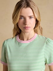 Joules Erin Green Stripe Short Sleeve Jersey T-Shirt - Image 4 of 7