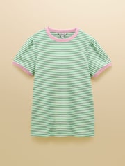 Joules Erin Green Stripe Short Sleeve Jersey T-Shirt - Image 7 of 7