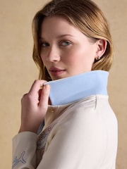 Joules Premium Ribbed Embroidered Cream Striped Jersey Cardigan - Image 8 of 11