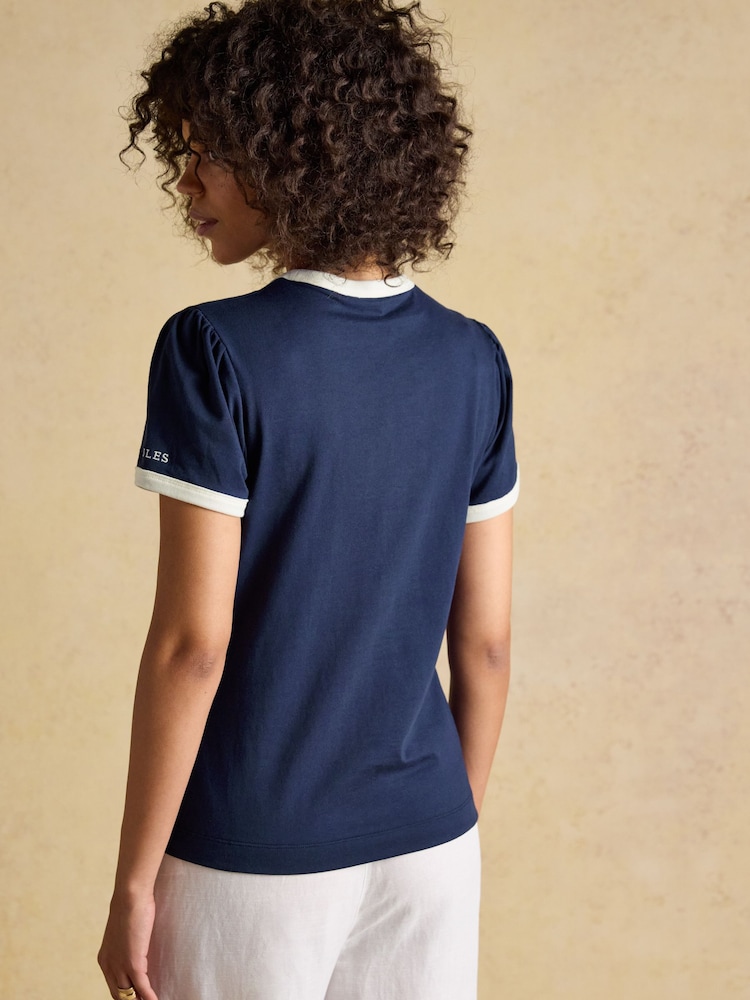 Joules Erin Navy Short Sleeve Jersey T-Shirt - Image 2 of 7