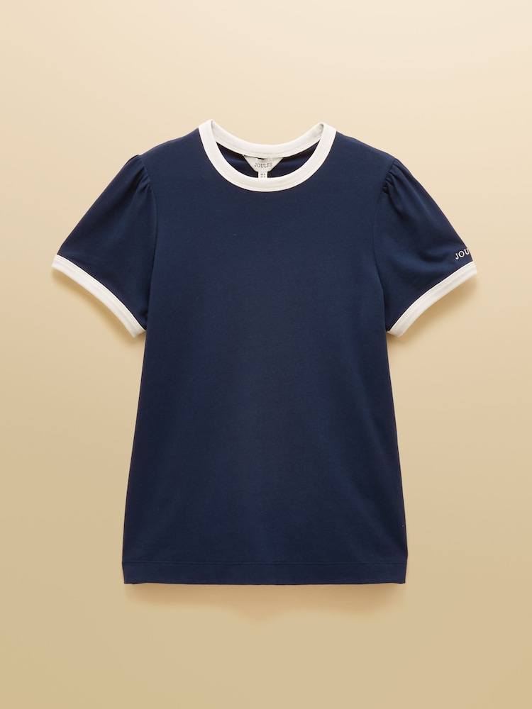 Joules Erin Navy Short Sleeve Jersey T-Shirt - Image 7 of 7