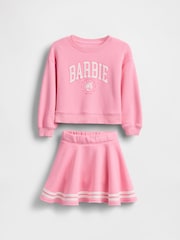 Gap Pink Barbie VintageSoft Sweatshirt and Skort Set (6mths-5yrs) - Image 2 of 4